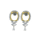 Sterling Silver Oval Prong Bezel Earring Settings for Gemstone
