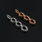 Rose Plated Oval Prong Pendant Setting 925 Silver