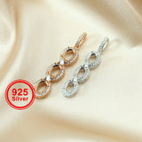 Rose Plated Oval Prong Pendant Setting 925 Silver