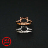 Adjustable Rose Prong Ring Setting Solid 925 Sterling Silver DIY Pave Bezel Tray