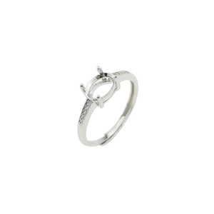 Adjustable Rose Prong Ring Setting Solid 925 Sterling Silver DIY Pave Bezel Tray