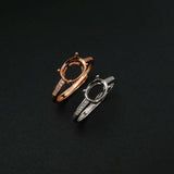Adjustable Rose Prong Ring Setting Solid 925 Sterling Silver DIY Pave Bezel Tray