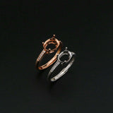 Adjustable Rose Prong Ring Setting Solid 925 Sterling Silver DIY Pave Bezel Tray