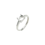 Adjustable Rose Prong Ring Setting Solid 925 Sterling Silver DIY Pave Bezel Tray