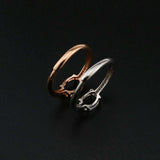 Adjustable Rose Prong Ring Setting Solid 925 Sterling Silver DIY Pave Bezel Tray