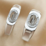 925 Sterling Silver Oval Prong Ring Settings DIY Supplies