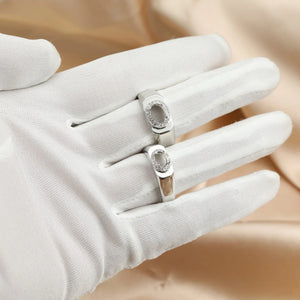 925 Sterling Silver Oval Prong Ring Settings DIY Supplies