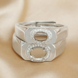 925 Sterling Silver Oval Prong Ring Settings DIY Supplies