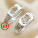925 Sterling Silver Oval Prong Ring Settings DIY Supplies