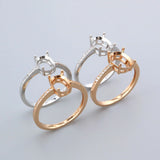 Oval Prong Ring Settings 925 Silver Rose Plated for 6x8MM 7x9MM Gemstone