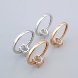Oval Prong Ring Settings 925 Silver Rose Plated for 6x8MM 7x9MM Gemstone