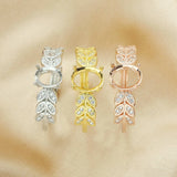 Rose Plated Sterling Silver Oval Prong Ring Setting