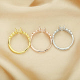 Rose Plated Sterling Silver Oval Prong Ring Setting