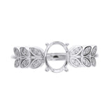 Rose Plated Sterling Silver Oval Prong Ring Setting
