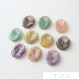10pcs Oval Resin Blooming Hollow Pendant Ear Stud DIY Material