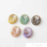 10pcs Oval Resin Blooming Hollow Pendant Ear Stud DIY Material