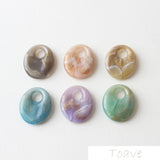 10pcs Oval Resin Blooming Hollow Pendant Ear Stud DIY Material