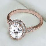 Big Oval Rhinestone Ring for Women Wedding