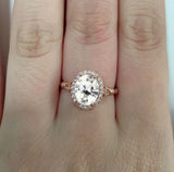 Big Oval Rhinestone Ring for Women Wedding