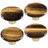 Crystal Stone Slice Drawer Cabinet Pulls Knobs Brass Handle