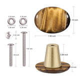 Crystal Stone Slice Drawer Cabinet Pulls Knobs Brass Handle