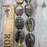Large Tiger Eye Stone Slice Pendant Beads for Jewelry Making