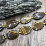 Large Tiger Eye Stone Slice Pendant Beads for Jewelry Making