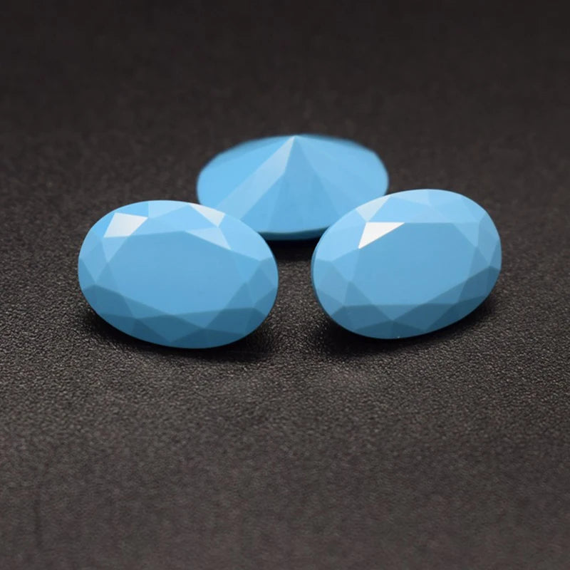 Synthetic Turquoise Loose Gemstones Oval Shape Multiple Sizes Nano Stones