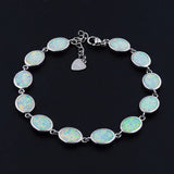 Orange / Fire Opal Oval Bracelet for Women