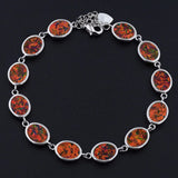 Orange / Fire Opal Oval Bracelet for Women