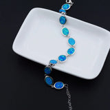 Orange / Fire Opal Oval Bracelet for Women