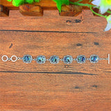 Oval Shell Bead Bracelet Antique Silver Plated Jewelry TB366