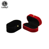 Oval Single Double Ring Jewelry Box Proposal Wedding Pair Ring Earring Storage