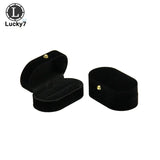 Oval Single Double Ring Jewelry Box Proposal Wedding Pair Ring Earring Storage