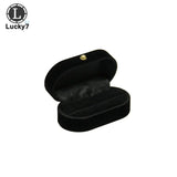 Oval Single Double Ring Jewelry Box Proposal Wedding Pair Ring Earring Storage