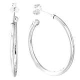 Sparkle Heart Circle Earrings Crystal 925 Sterling Silver Women Gift
