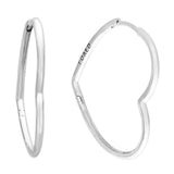 Sparkle Heart Circle Earrings Crystal 925 Sterling Silver Women Gift