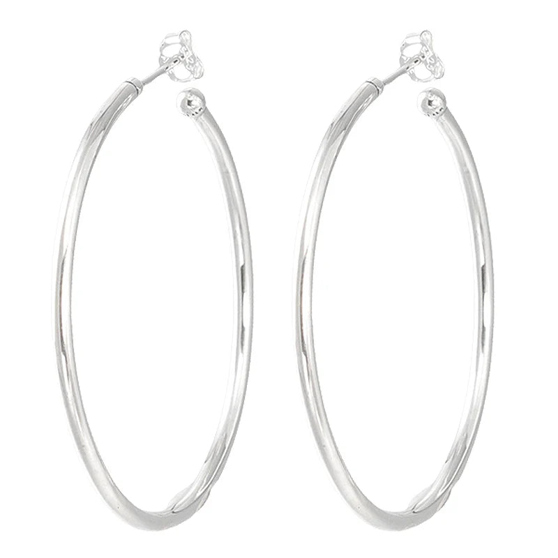 Sparkle Heart Circle Earrings Crystal 925 Sterling Silver Women Gift