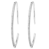 Sparkle Heart Circle Earrings Crystal 925 Sterling Silver Women Gift