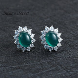 Agate Earrings 925 Sterling Silver Stud Weeding Jewelry