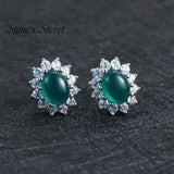 Agate Earrings 925 Sterling Silver Stud Weeding Jewelry