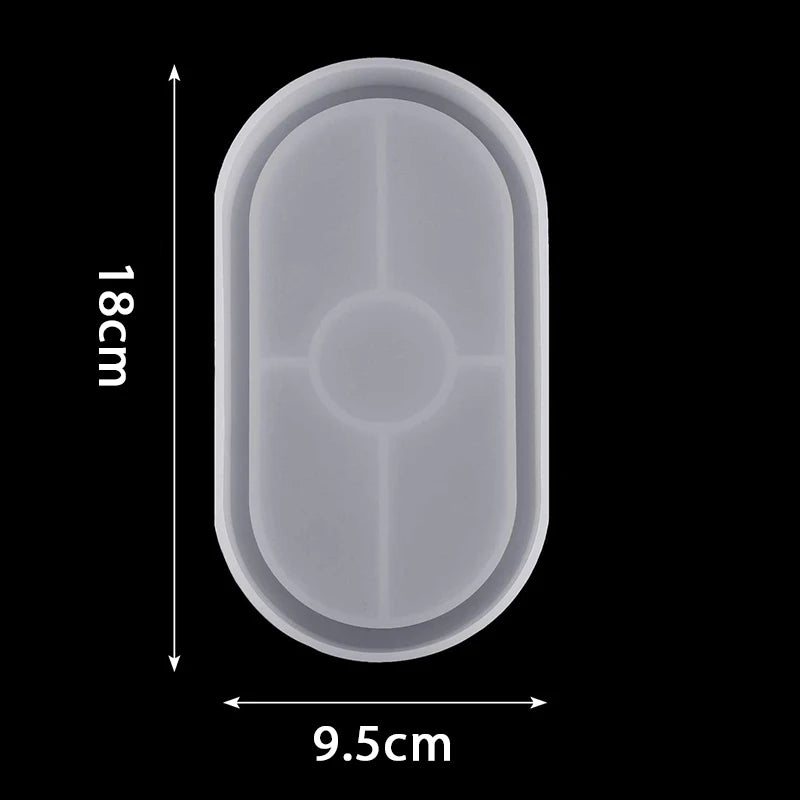 Oval Tray Resin Mold Ashtray Coaster Silicone Epoxy Mould Plate Casting