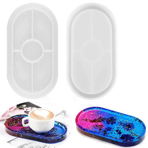 Oval Tray Resin Mold Ashtray Coaster Silicone Epoxy Mould Plate Casting