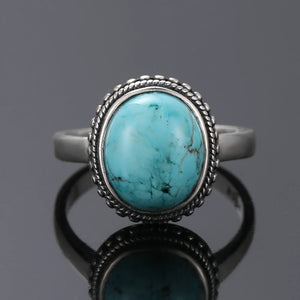 Turquoise Vintage 925 Silver Rings for Women - Fine Jewelry
