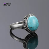Turquoise Vintage 925 Silver Rings for Women - Fine Jewelry