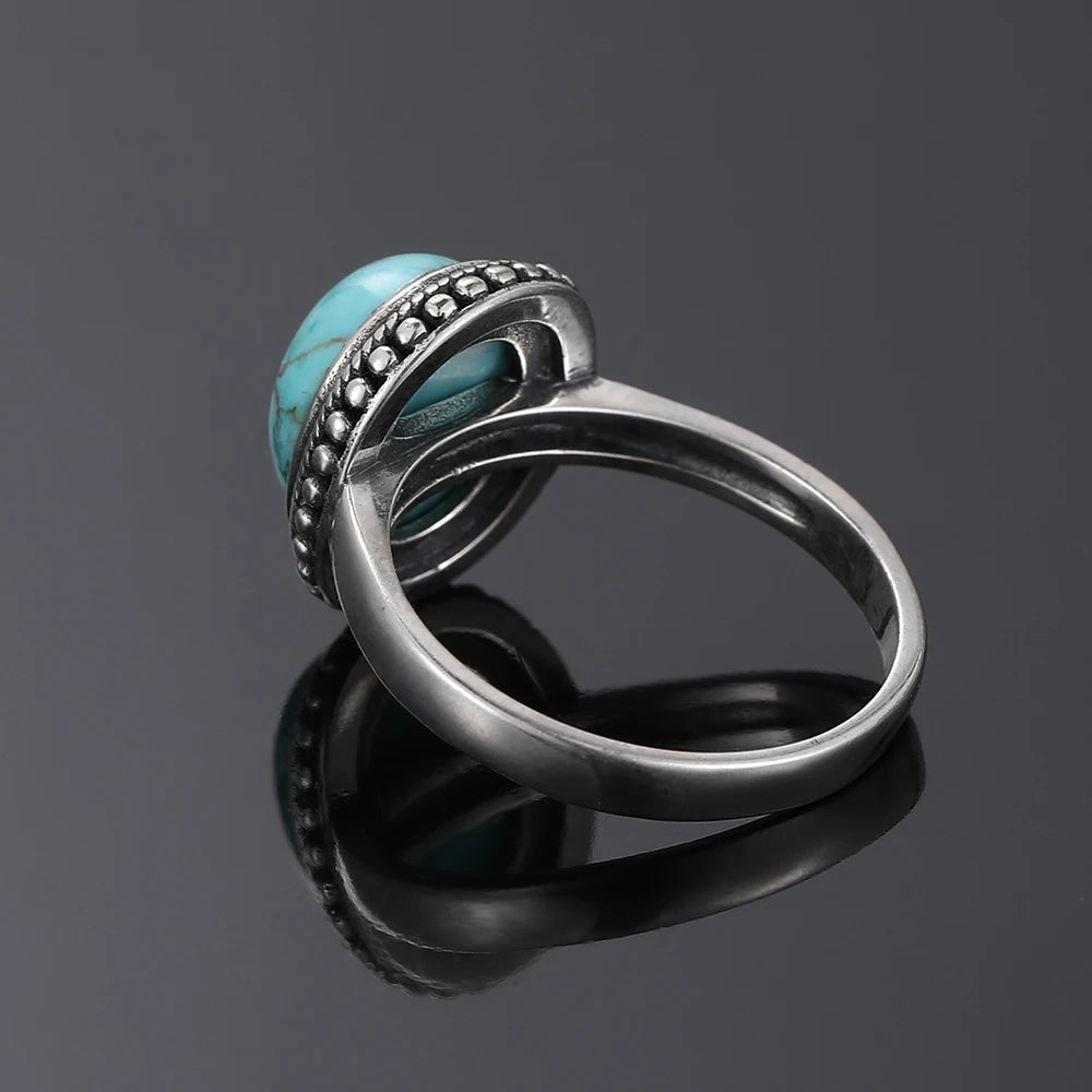 Turquoise Vintage 925 Silver Rings for Women - Fine Jewelry