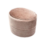 Oval Velvet Ring Box Double Ring Display Holder with Detachable Lid