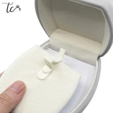Grey Velvet Ring Earrings Necklace Holder Box Pendant Box