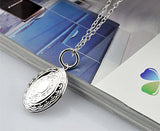Oval Shell Photo Box Pendant Necklace Charms Locket Necklaces 925 Jewelry