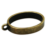 Oval Pressed Flower Open Back Bezels Pendant Antique Brass Base